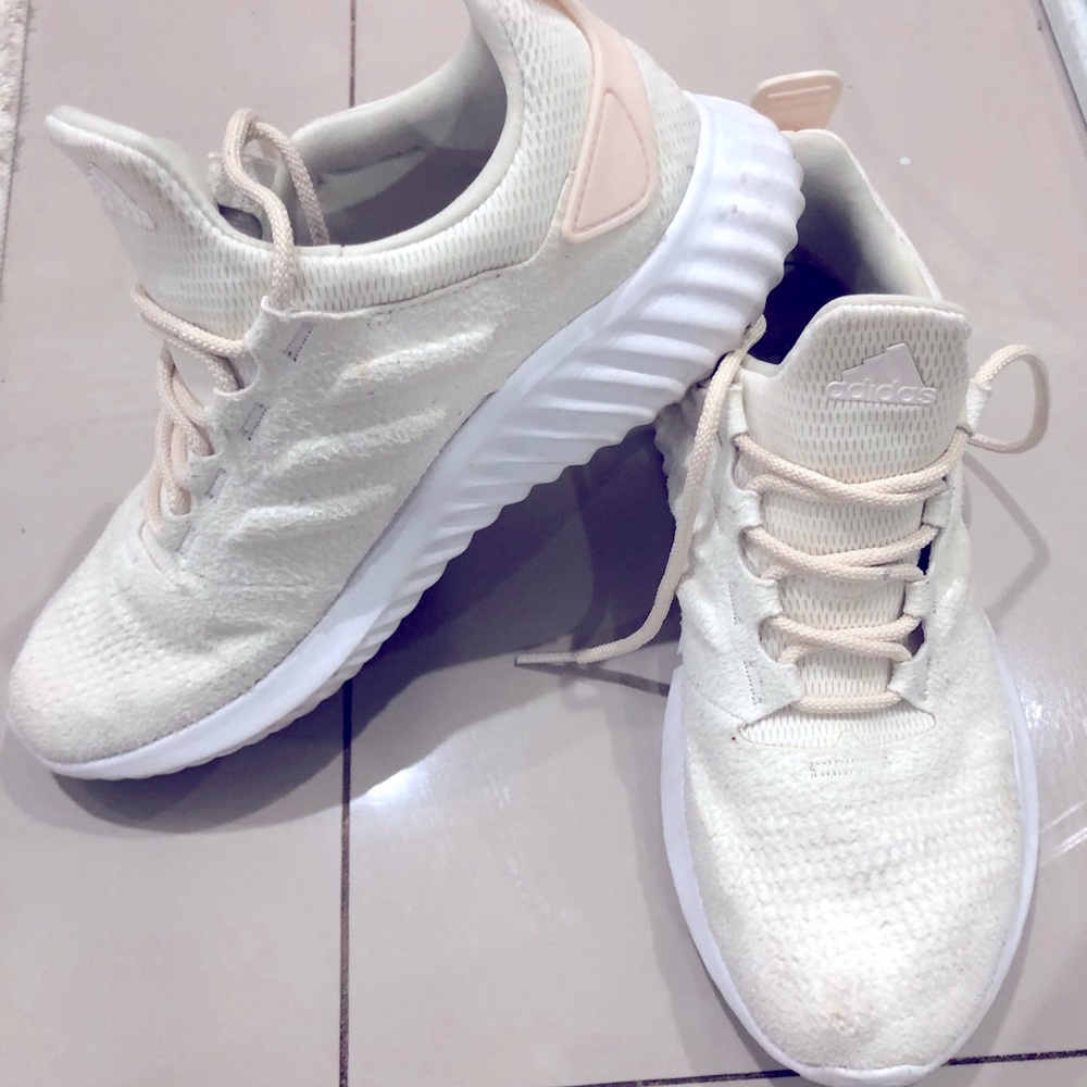 Adidas suede off white with pink